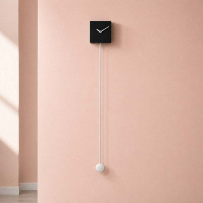 Progetti Orologio da parete a pendolo di design "Long_time" Colore: Nero