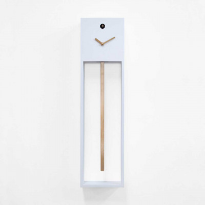 Progetti - Uaigong - Orologio da parete a pendolo e cucù con struttura moderna ed elegante - Colore: Bianco/Oro - SKU: 024320BIOR