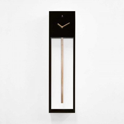 Progetti - Uaigong - Orologio da parete a pendolo e cucù con struttura moderna ed elegante - Colore: Nero/Oro - SKU: 024320NEOR