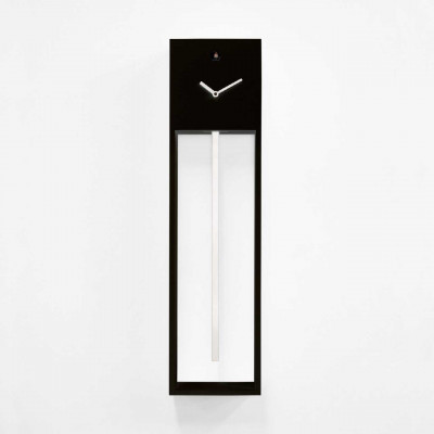 Progetti - Uaigong - Orologio da parete a pendolo e cucù con struttura moderna ed elegante - Colore: Nero/Bianco - SKU: 024320NEBI