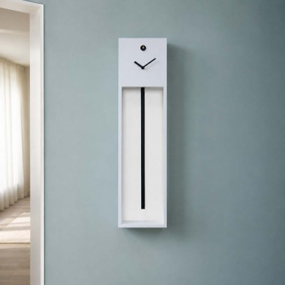 Progetti Uaigong Orologio da parete a pendolo e cucù con struttura moderna ed elegante Colore: Bianco/Nero