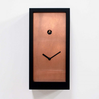 Progetti - FortKnox - Orologio da parete con cucù dal design moderno ed elegante - Colore: Nero/Rame - SKU: 025250NERA