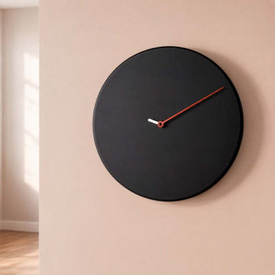Progetti Orologio da parete in legno di design moderno "Less" Colore: Nero