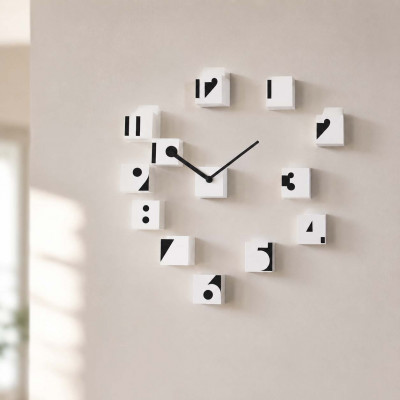 Progetti RND_Time Orologio da parete moderno componibile Optical Colore: Bianco