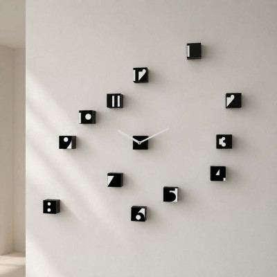 Progetti RND_Time Orologio da parete moderno componibile Optical Colore: Nero