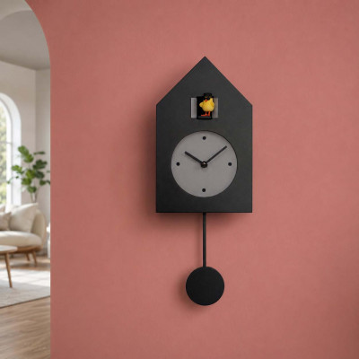 Progetti Freebird Orologio da parete moderno con pendolo "Cattivo ragazzo" Colore: Nero/Grigio