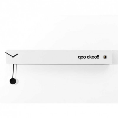 Progetti - Q02 - Orologio da parete orizzontale a cucù dal design moderno ed elegante - Colore: Bianco - SKU: 017300BI
