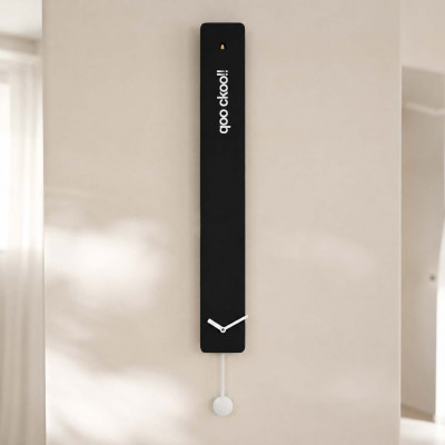 Progetti Q02 Orologio da parete verticale a cucù con pendolo Colore: Nero