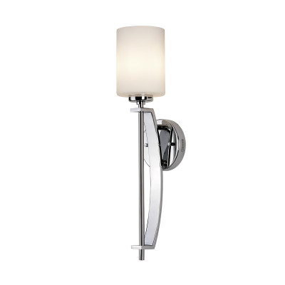 Quoizel - Taylor - Applique LED da parete grande in acciaio e diffusore in vetro opalino a 1 luce - Colore: Cromato - 1 Lampadina G9 3W - IP44 - SKU: QZ-TAYLOR1L-BATH
