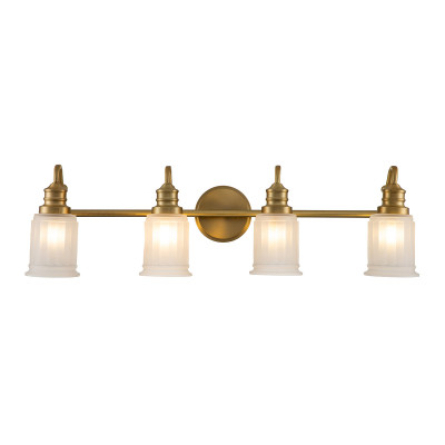 Quoizel - Swell - Applique LED moderna per bagno in acciaio con 4 diffusori in vetro - 4 Lampadine G9 3W - IP44 - SKU: QZ-SWELL4
