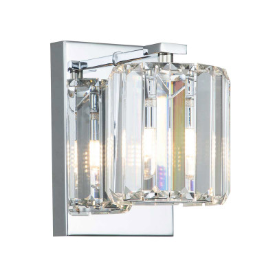 Quoizel - Divine - Applique moderna per bagno con struttura in acciaio e diffusore in vetro - Colore: Cromato - 1 Lampadina G9 3W - IP44 - SKU: QZ-DIVINE1-PC-BATH