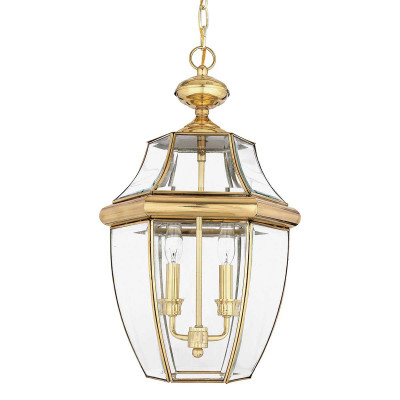 Quoizel - Newbury - Lampada a sospensione grande da esterni in rame massiccio e diffusore in vetro - 2 Lampadine E14 60W - IP44 - SKU: QZ-NEWBURY8-L
