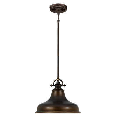 Quoizel Emery Lampada a sospensione media dal design industrial con diffusore a 1 luce Colore: Bronzo