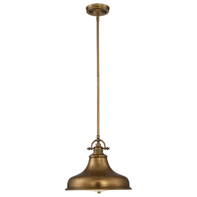 Quoizel Emery Lampada a sospensione media dal design industrial con diffusore a 1 luce Colore: Ottone