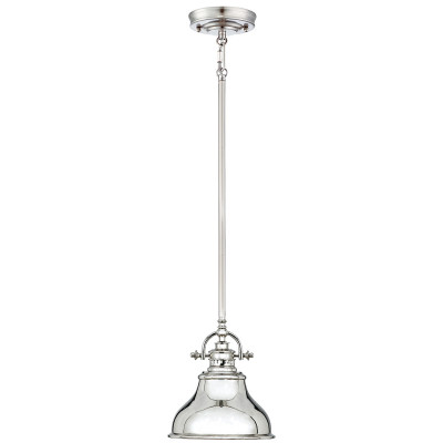 Quoizel Emery Lampada a sospensione mini dal design industrial con diffusore a 1 luce Colore: Argento