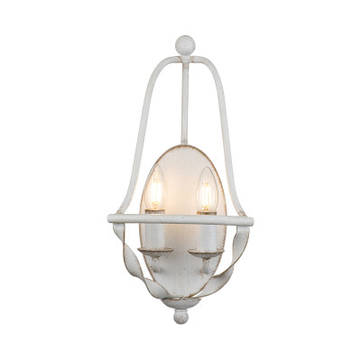 Quoizel - Bradbury - Lampada da parete dal design rustico in acciaio con 2 diffusori - 2 Lampadine E14 40W - IP20 - SKU: QZ-BRADBURY2