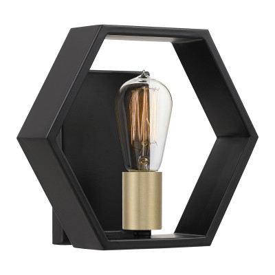 Quoizel - Bismarck - Lampada da parete moderna in acciaio con diffusore a 1 luce - Colore: Nero - 1 Lampadina E27 60W - IP20 - SKU: QZ-BISMARCK1-EK