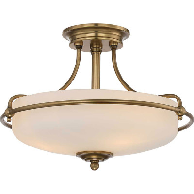 Quoizel - Griffin - Lampada da soffitto moderna media in acciaio con diffusore in vetro 3 lampadine - 3 Lampadine E27 100W - IP20 - SKU: QZ-GRIFFIN-SFS