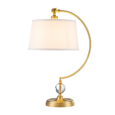  Quoizel - Jenkins - Lampada da tavolo moderna con struttura in acciaio paralume in tessuto a 1 luce - Colore: Ottone - 1 Lampadina E27 60W - IP20 - SKU: QZ-JENKINS-TL-BB 