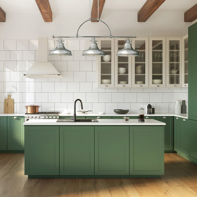 Quoizel Emery Lampadario lineare dal design industrial con diffusori in metallo a 3 luce Colore: Argento