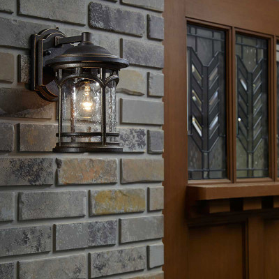 Quoizel - Marblehead - Lanterna grande da esterno con struttura in resina e diffusore in vetro - 1 Lampadina E27 75W - IP44 - SKU: QZ-MARBLEHEAD2