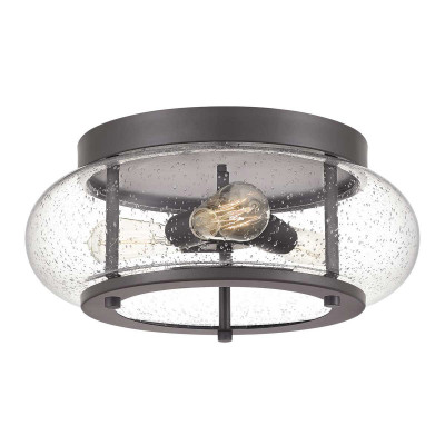 Quoizel - Trilogy - Plafoniera grande in acciaio con diffusore in vetro dal design moderno a 3 luci - Colore: Bronzo - 3 Lampadine - E27 - 60W - IP20 - SKU: QZ-TRILOGY-FM-OZ