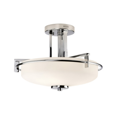 Quoizel - Taylor - Plafoniera LED in acciaio con diffusore rotondo in vetro opalino a 3 luci - Colore: Cromato - 3 Lampadine G9 3W - IP44 - SKU: QZ-TAYLOR-SFBATH