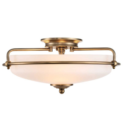 Quoizel - Griffin - Plafoniera moderna con struttura in acciaio con diffusore in vetro 3 lampadine - 3 Lampadine E27 60W - IP20 - SKU: QZ-GRIFFIN-F