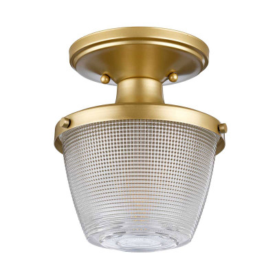 Quoizel - Dublino - Plafoniera moderna per bagno con struttura in acciaio e diffusore in vetro - 1 Lampadina E27 60W - IP44 - SKU: QZ-DUBLIN-SF