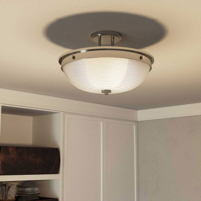 Quoizel - Mantle - Lampada da soffitto moderna con struttura in acciaio e diffusore in vetro - 2 Lampadine E27 60W - IP20 - SKU: QZ-MANTLE-SF