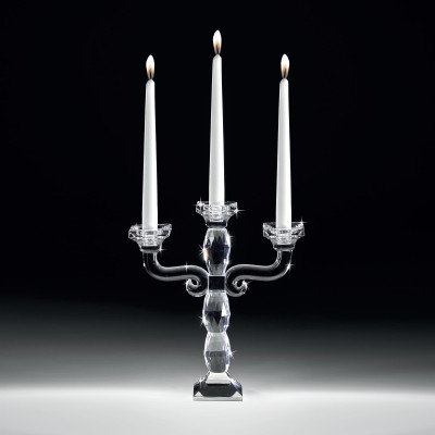Ranoldi - Candeliere a 3 fuochi in cristallo design classico - Colore: Trasparente - SKU: CX5105