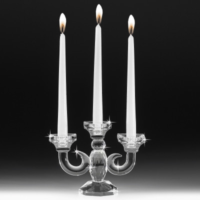 Ranoldi - Candeliere a tre fiamme in cristallo dal design moderno - Colore: Trasparente - SKU: CX5216
