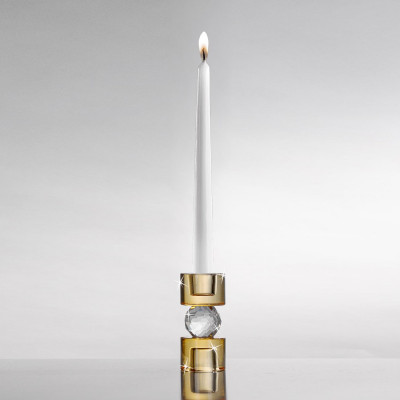 Ranoldi - Candeliere in cristallo con 1 fuoco dal design moderno ed elegante - Colore: Ambra - SKU: C6101