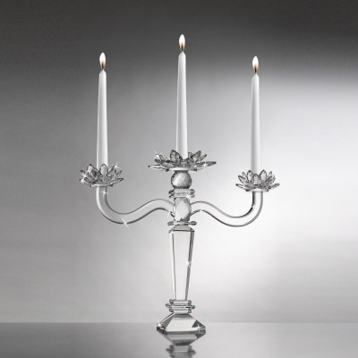 Ranoldi - Candeliere in cristallo con 3 fuochi dal design classico ed elegante - Colore: Trasparente - SKU: C6096