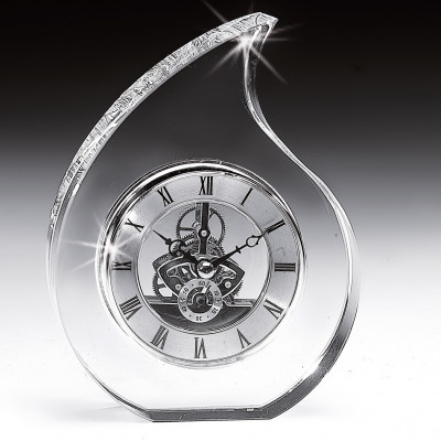 Ranoldi - Orologio da tavolo in cristallo con meccanismo a vista - Colore: Trasparente - SKU: C6001