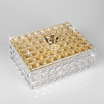 Ranoldi - Mosaico - Portagioie grande con coperchio in cristallo - Colore: Oro - SKU: MM140/ORO