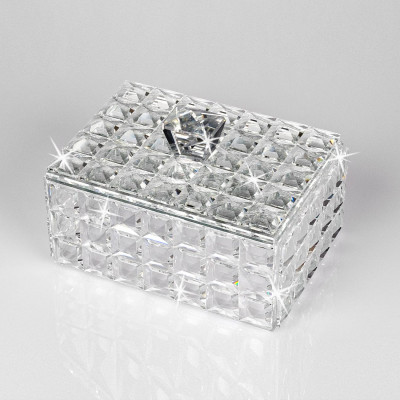 Ranoldi - Portagioie medio in cristallo mosaico con coperchio - Colore: Argento - SKU: MM145/AG