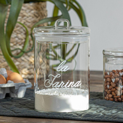  Simple Day - La farina - Barattolo con coperchio ermetico in vetro - Colore: Bianco - SKU: 10012313 