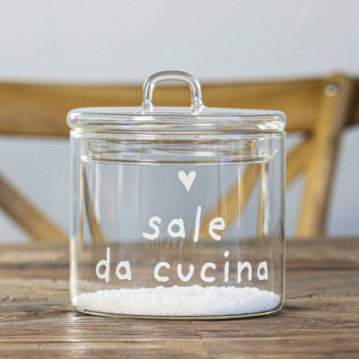 Simple Day - Sale da Cucina - Barattolo ermetico in vetro per sale - Colore: Trasparente - SKU: 10012365