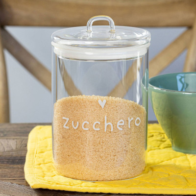 Simple Day - Zucchero - Barattolo ermetico in vetro per zucchero - Colore: Trasparente - SKU: 10012363
