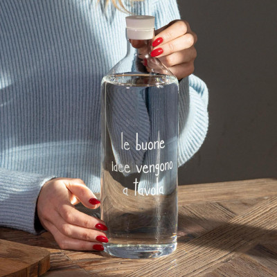  Simple Day - Le buone idee - Bottiglia per acqua in vetro - Colore: Bianco - SKU: 10012446 