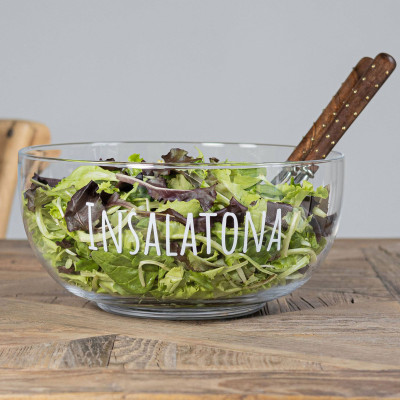 Simple Day - Insalatona - Insalatiera grande in vetro dal design moderno - Colore: Trasparente - SKU: 10012550