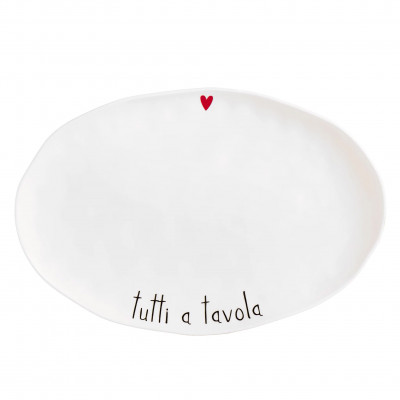 Simple Day - Tutti a tavola - Piatto ovale da portata in ceramica - Colore: Bianco - SKU: 10010715