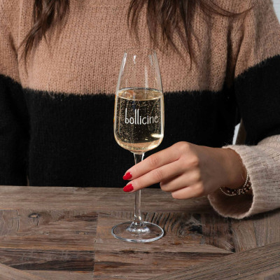  Simple Day - Bollicine - Set 2 bicchieri flute in vetro - Colore: Trasparente - SKU: 10011510 