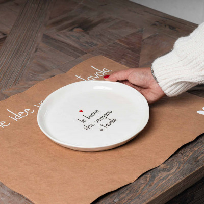 Simple Day - Le buone idee - Set 2 piatti da dessert in ceramica dal design moderno - Colore: Bianco - SKU: 10011006