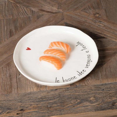 Simple Day - Le buone idee - Set 2 piatti piani in ceramica dal design moderno - Colore: Bianco - SKU: 10011004