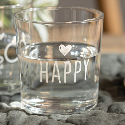  Simple Day - Happy - Set 6 bicchieri per acqua in vetro - Colore: Trasparente - SKU: 10011978 