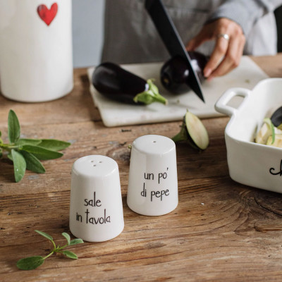  Simple Day - Sale - Pepe - Set sale e pepe in ceramica - Colore: Bianco - SKU: 10010751 