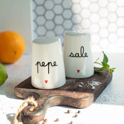 Simple Day - Cuore - Set Sale/Pepe in ceramica - Colore: Bianco - SKU: 10010750