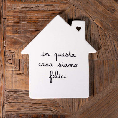 Simple Day - In Questa Casa Siamo Felici - Sottopentola casa in ceramica - Colore: Bianco - SKU: 10010924